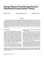 Energy-Efficient, Flood-Damage-Resistive Residential Envelope System Testing