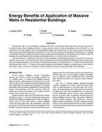 Energy Benefits of Application of Massive Walls in Residential Buildings