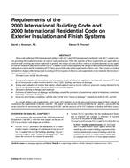 Requirements of the 2000 International Building Code and 2000 International Residential Code on Exterior Insulation and Finish Systems