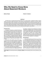 Why We Need to Know More About Basement Moisture
