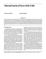 Thermal Inertia of Straw Bale Walls