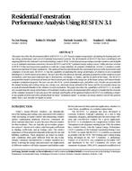 Residential Fenestration Performance Analysis Using RESFEN 3.1