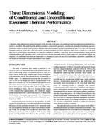 Three-Dimensional Modeling of Conditioned and Unconditioned Basement Thermal Performance