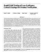 Rapid Field Testing of Low-Emittance Coated Glazings for Product Verification