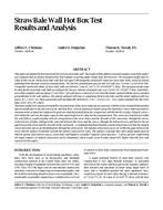 Straw Bale Wall Hot Box Test Results and Analysis