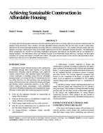 Achieving Sustainable Construction in Affordable Housing