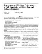 Temperature and Moisture Performance of Wall Assemblies with Fiberglass and Cellulose Insulation