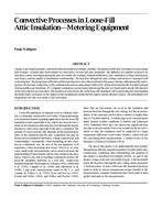Convective Processes in Loose-Fill Attic InsulationÃ¢Â€Â”Metering Equipment