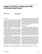 Impact of ASHRAE Standard 62-1989 on Florida Retail Stores