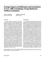 Energy Impacts of Infiltration and Ventilation in U.S. Office Buildings Using Multizone Airflow Simulation