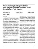 Characterizing Building Ventilation with the Pollutant Concentration Index: Results from Field Studies
