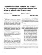 The Effect of Carpet Fiber on the Growth of Dermatophagiodes farinae (House-Dust Mites) in a Controlled Environment
