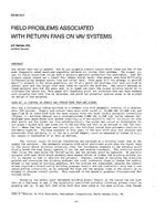 DA-88-18-3 — Field Problems Associated with Return Fans on VAV Systems