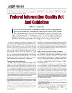 Legal Issues: Federal Information Quality Act and Guideline
