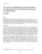 HI-85-21-1 — The Use of the ASHRAE Hour-by-Hour Method for Determining If Air Conditioning Is Required in a Mild Climate