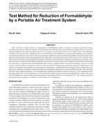Test Method for Reduction of Formaldehyde by a Portable Air Treatment System