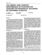 IN-91-11-4 — The Energy and Comfort Performance of Evaporative Coolers for Residential Buildings in California Climates