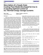 4097 — Description of a Steady-State Cooling Plant Model Developed for Use in Evaluating Optimal Control of Ice Thermal Energy Storage Systems
