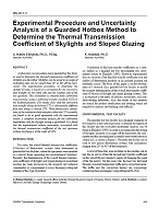 MN-00-07-2 — Experimental Procedure and Uncertainty Analysis of a Guarded Hotbox Method to Determine the Thermal Transmission Coefficient of Skylights and Sloped Glazing