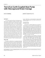 CI-01-07-2 — Test of an Earth-Coupled Heat Pump with Aboveground Water Storage