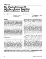 AC-02-16-1 (4548) — The Effects of Exhaust Air Velocity on Grease Deposition in Kitchen Exhaust Ductwork