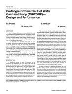 AC-02-10-3 — Prototype Commercial Hot Water Gas Heat Pump (CHWGHP)Ã¢Â€Â” Design and Performance