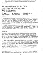 SF-86-13-1 — An Experimental Study of a Gas-Fired Radiant Heater and Enclosure
