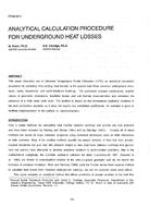 OT-88-02-5 — Analytical Calculation Procedure for Underground Heat Losses