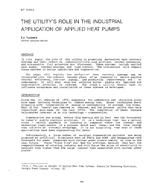 NY-87-04-4 — The Utility's Role in the Industrial Application of Applied Heat Pumps