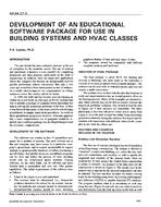 NO-94-27-3 — Development of an Educational Software Package for Use in Building Systems and HVAC Classes