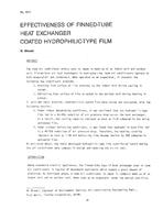 3017 — Effectiveness of Finned-Tube Heat Exchanger Coated Hydrophilic-Type Film