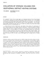 NT-87-15-1 — Evaluation of Storage Volumes for Geothermal District Heating Systems