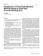 AC-02-14-2 — Comparison of Three Fault Detection Methods Based on Field Data of an Air-Handling Unit