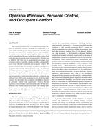 4695 (RP-1161) Ã¢Â€Â“ Operable Windows, Personal Control, and Occupant Comfort
