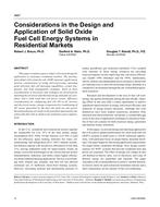 4667 Ã¢Â€Â“ Considerations in the Design and Application of Solid Oxide Fuel Cell Energy Systems in Residential Markets