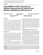 LO-09-008 — From EMPD to CFDÃ¢Â€Â”Overview of Different Approaches for Heat Air and Moisture Modeling in IEA Annex 41