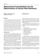 AT-01-02-2 — Measurement Considerations for the Determination of Central Plant Efficiency