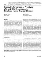 4770 – Energy Performances of Prototype VAV and CAV Systems under Simulated Humid Tropical Climates