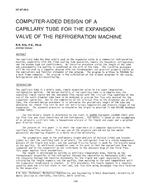 NT-87-08-5 — Computer-Aided Design of a Capillary Tube for the Expansion Valve of the Refrigeration Machine