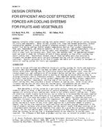 DA-88-17-4 — Design Criteria for Efficient and Cost Effective Forced Air Cooling Systems for Fruits and Vegetables