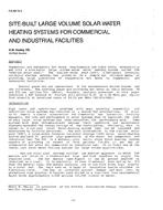 DA-88-14-3 — Site-Built large Volume Solar Water Heating Systems for Commercial and Industrial Facilities