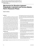 CH-06-14-4 (RP-1211) – Mechanism for Reaction between Polyolester Lubricant and Ferrous Metals, Part II: Research Phase