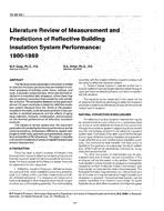 VA-89-08-1 — Literature Review of Measurement and Predictions of Reflective Building Insulation System Performance: 1900-1989