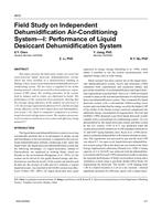 4810 – Field Study on Independent Dehumidification Air-Conditioning SystemÃ¢Â€Â”I: Performance of Liquid Desiccant Dehumidification System
