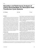 4733 – Simulation and Performance Analysis of Lithium Bromide/Water for Absorption Heat Transformer Cycle Systems