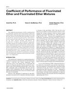 4711 – Coefficient of Performance of Fluorinated Ether and Fluorinated Ether Mixtures