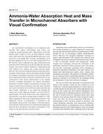AN-04-07-4 Ã¢Â€Â“ Ammonia-Water Absorption Heat and Mass Transfer in Microchannel Absorbers with Visual Confirmation