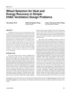AN-04-04-1 Ã¢Â€Â“ Wheel Selection for Heat and Energy Recovery in Simple HVAC Ventilation Design Problems