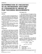 DE-93-20-2 — Determination of Viscosities of Oil-Refrigerant Mixtures at Equilibrium by Means of Film Thickness Measurements