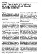 DE-93-19-3 — Using Occupant's Experiences to Monitor Indoor Air Quality in Office Buildings
